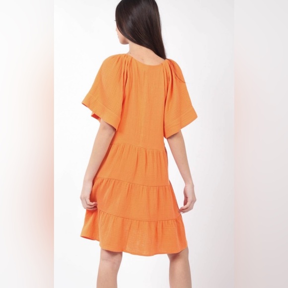Babydoll Tiered Flare Dress 🧡 💚 - Picture 4 of 7